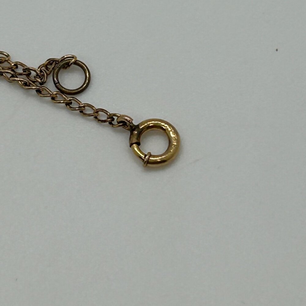 Vintage Art Deco Etched Gold-tone Cross Necklace and Chain 1930 Thumbsless Clasp - Picture 5 of 12